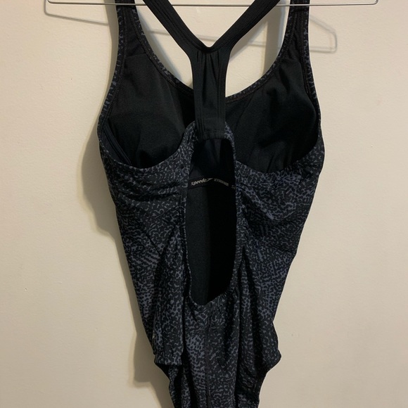 Speedo Swimsuit One Piece Womens 8-10 black gray - Picture 5 of 9